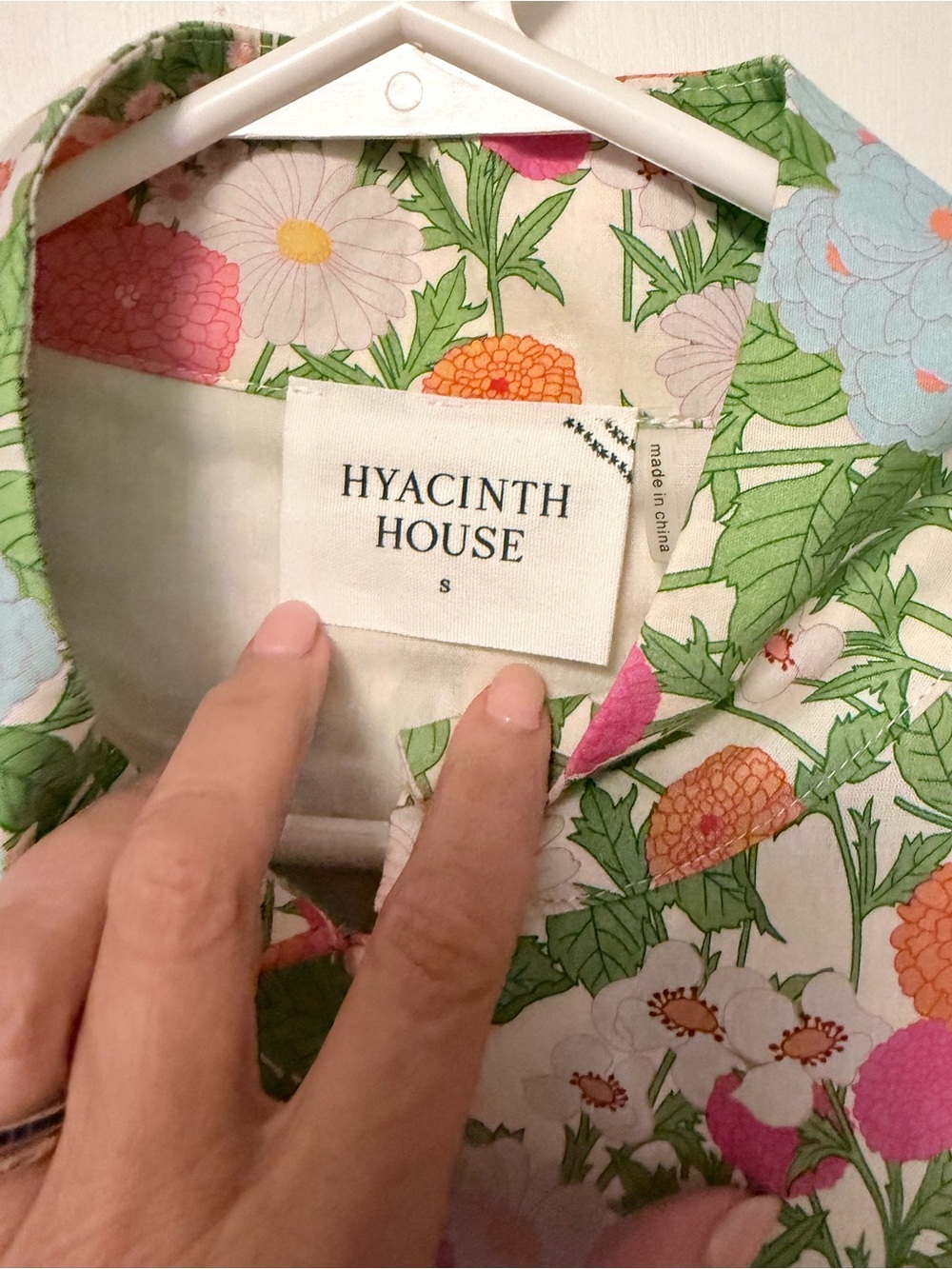 Green Floral Midi Dress with Pink and Orange Blooms - Picture 3 of 6